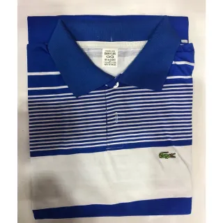 Camisas Polo Listradas em Algodão - Supper Promoção! - Azul Marinho