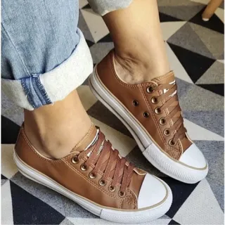 Tênis Converse Cano Baixo Sintético Bege Caramelo - Feminino/Masculino - Caramelo