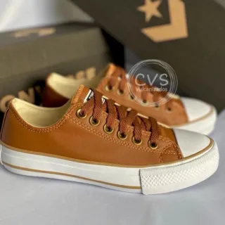 Tênis Converse Cano Baixo Sintético Bege Caramelo - Feminino/Masculino - Caramelo