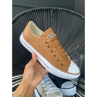 Tênis Converse Cano Baixo Sintético Bege Caramelo - Feminino/Masculino - Caramelo
