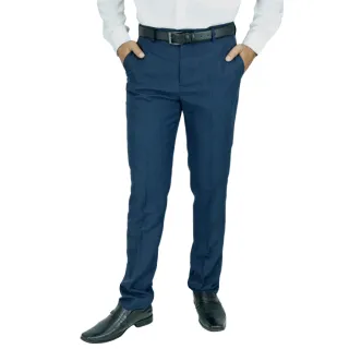 Frete Grátis Calça Social Slim Mesclado Amil Alfaiataria Luxo - Marinho