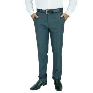 Frete Grátis Calça Social Slim Mesclado Amil Alfaiataria Luxo - Marinho