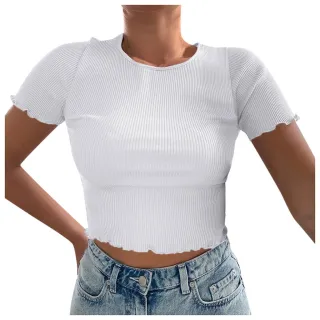 Blusa Feminina Cropped Canelado com Manga - Blogueirinha - Preto