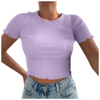 Blusa Feminina Cropped Canelado com Manga - Blogueirinha - Preto