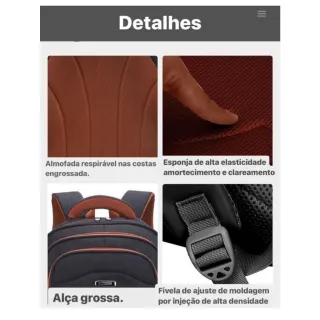 Mochila Empresarial Resistente Notebook Espaçosa Viagem Trabalho Faculdade - Cinza