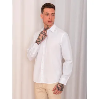 Slim Fit Camisa Social Masculina Abotoar Manga Longa Jacquard Floral - Cinza
