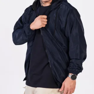 Jaqueta Masculina Corta Vento Preto Impermeável com Capuz - Preto