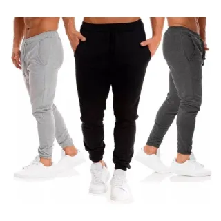 Kit com 2 Calças Masculinas de Moletom Flanelado Grosso (VARIADAS) - Variadas