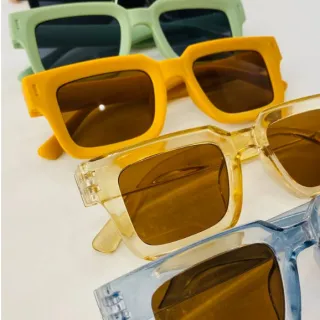 Proteção Uv400 Óculos Quadrado Masculino Feminino - Azul Transparente