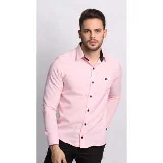 Camisa Masculina Slim Fit Manga Longa - Modelo Social Original - Preto
