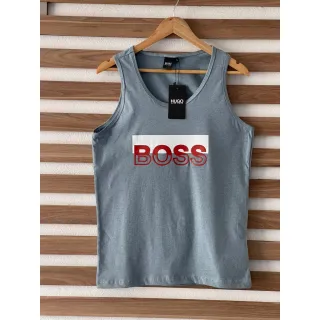 Camiseta premium penteada Hugo Boss regata meia malha 30.1