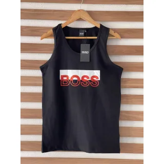 Camiseta premium penteada Hugo Boss regata meia malha 30.1 - MESCLA
