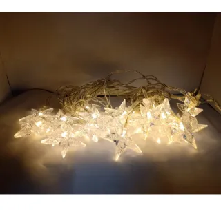 Luminária LED de Natal com Cordão de Fio de Luz, 20 Estrelas e 4 Metros - Decoração Encantadora - Colorido