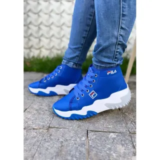 Bota plataforma feminina FL: estilosa e moderna, tendência blogueira 2023 - Azul Marinho