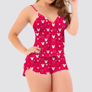 Pijama Leve Babydoll Feminino Estampado e Liso P ao GG - P