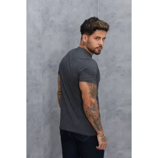 Camiseta Lisa Chumbo Mescla Masculina - Premium 100% Algodão - M