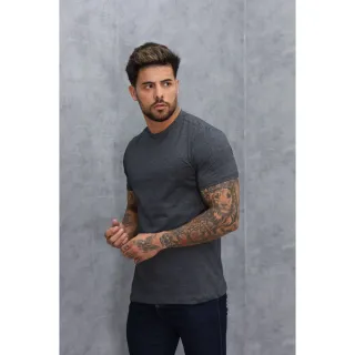 Camiseta Lisa Chumbo Mescla Masculina - Premium 100% Algodão - M