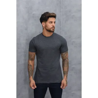 Camiseta Lisa Chumbo Mescla Masculina - Premium 100% Algodão - M
