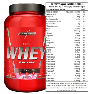 Integralmedica Whey Protein Pote 900g - Nutri - Morango
