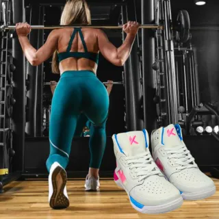 Tênis Fitness Feminino Konnex - Ideal para Academia e Cross Fit - Bco AzulBB Pink