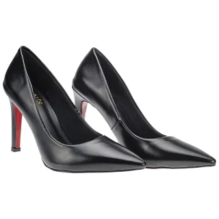 Moda Feminina Scarpin Preto Sola Vermelha Salto Fino