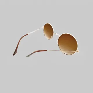 Moda Vintage Unisex Óculos De Sol Feminino Redondo Ozzy - Preto