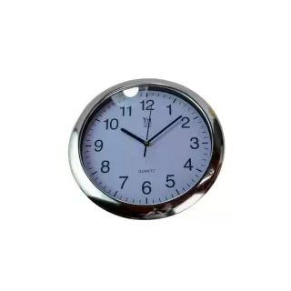 Decoração Prata Relógio de Parede Pequeno YN Clock - Único