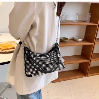 Promoção Bolsa Feminina Transversal Grande de Festa Balada Strass Brilho Presente WT-040