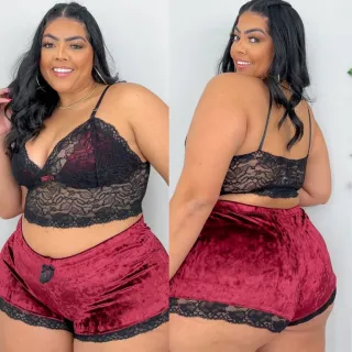 Veludo Plus Size Baby Doll - Promoção - Branco