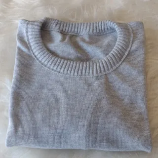 Suéter masculino meia estação com gola posta - Blusa de frio - Azul Marinho