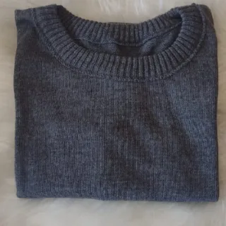 Suéter masculino meia estação com gola posta - Blusa de frio - Azul Marinho