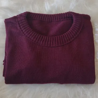 Suéter masculino meia estação com gola posta - Blusa de frio - Azul Marinho