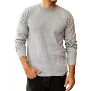 Suéter masculino meia estação com gola posta - Blusa de frio