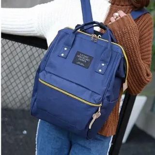 Rafaela Estilosa Mão Bolsa Feminina de Mochila - Azul com vermelho