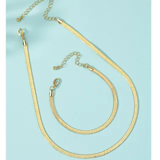 Conjunto Colar e Pulseira Folheados Banhados a Ouro 18k - Fúcsia