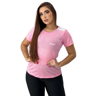Camiseta Fitness Feminina Dry Fit - Blusa Esportiva Malhação - Cinza Mescla