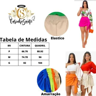 Saia curta feminina com amarração lateral em alfaiataria - Preto