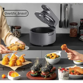 Fritadeira Elétrica Air Fryer Rotativa Visual 10L - Grande Capacidade e Multifunções - 110V