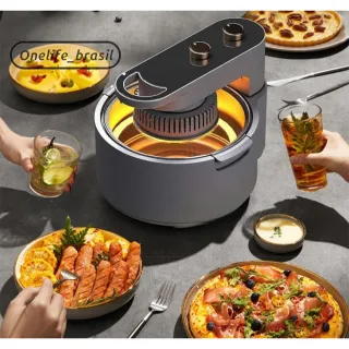 Fritadeira Elétrica Air Fryer Rotativa Visual 10L - Grande Capacidade e Multifunções - 110V