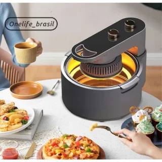 Fritadeira Elétrica Air Fryer Rotativa Visual 10L - Grande Capacidade e Multifunções - 110V
