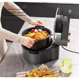 Fritadeira Elétrica Air Fryer Rotativa Visual 10L - Grande Capacidade e Multifunções - 110V