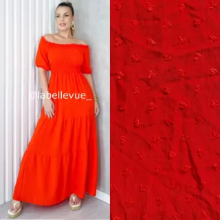 Vestido Evangélico Ciganinha Longo de Manga Bufante - Moda Feminina - Vinho