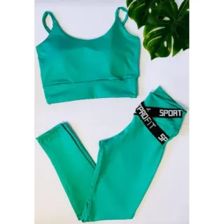 Academia Conjunto Fitness Poliamida Legging e Top Cores - Roxo