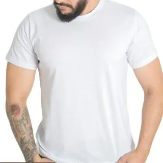 Camiseta Lisa Premium Algodão Masculina - Cores: Preta, Branca, Cinza, Azul Marinho - Cinza