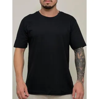Camiseta Lisa Premium Algodão Masculina - Cores: Preta, Branca, Cinza, Azul Marinho - Cinza