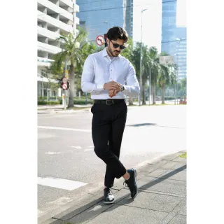 Italiano Slim - Calça Social Masculina de Alfaiataria - Preto