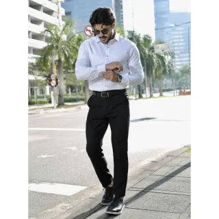 Italiano Slim - Calça Social Masculina de Alfaiataria - Preto