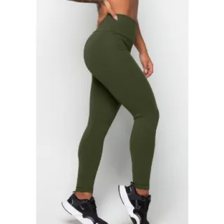 Oferta: Calça Legging Branca Feminina em Malha Cotton Lisa Cós Alto - Cinza