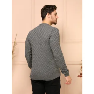 Inverno masculino suéter tricô gola redonda blusa de frio - G