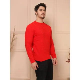 Inverno masculino suéter tricô gola redonda blusa de frio - G